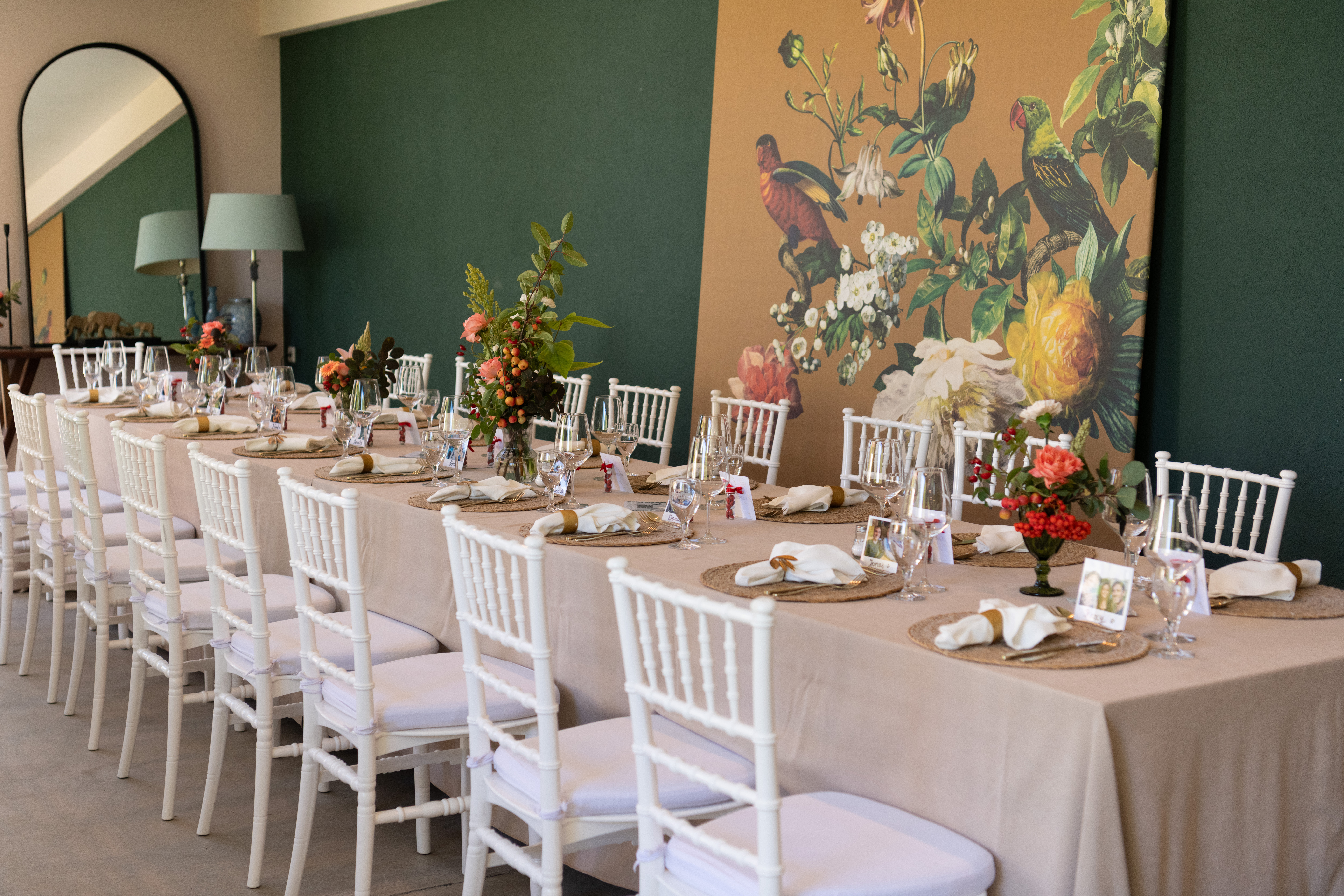 Orangerie-Tafel bei einer Feier